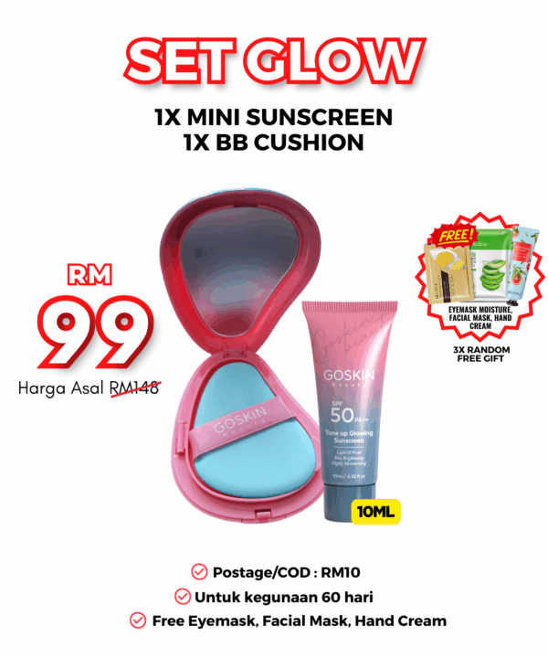 SET GLOW (1x BB Cushion & 1 Mini Sunscreen)